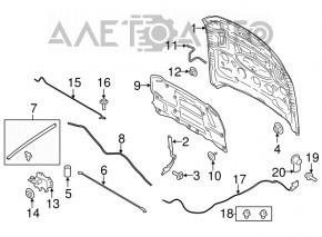 Уплотнитель капота задний Ford Mustang mk6 15-