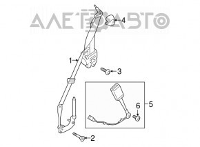 Centura de siguranță a șoferului pentru Ford Mustang mk6 15- coupe negru, declanșând tensionatorul, crăpături la fixare.