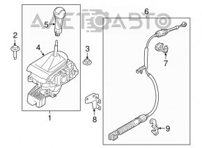 Capac cu maner cutie de viteze Ford Mustang mk6 15- negru