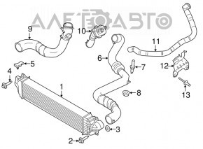 Патрубок на интеркулер правый Ford Fusion mk5 13-16 2.0T