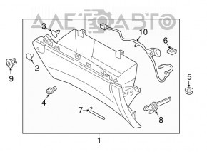 Перчаточный ящик, бардачок Ford Edge 15- черн с airbag, царапины