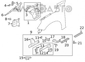 Partea din față stânga Nissan Altima 19- albastră, cu stâlp central, lovită, zgâriată