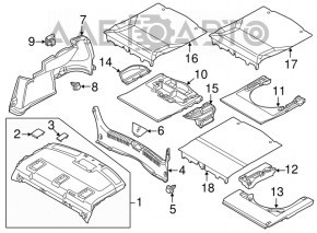 Capacul portbagajului Mazda 6 13-17 pentru curățare chimică.