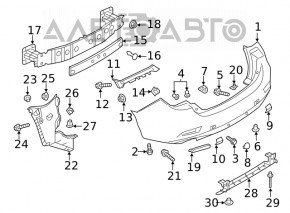 Amplificatorul de bara spate pentru Mazda 6 13-21 SUA ruginit.