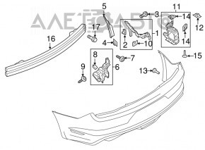 Suportul pentru bara spate de pe aripa dreapta pentru Ford Mustang mk6 15-17 cabrio 2.3, 3.7.