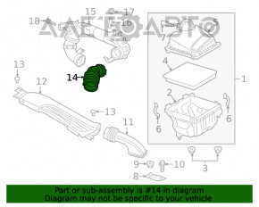 Conducta de aer de la filtru pentru Ford Escape MK4 20-22 1.5T, cauciuc