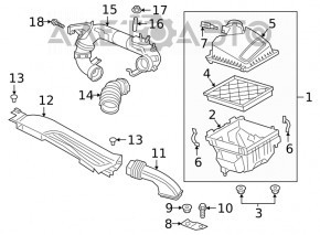 Conducta de aer de la filtru pentru Ford Escape MK4 20-22 1.5T, cauciuc