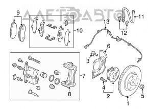 Capacul discului de frână din față dreapta Mazda 3 14-18 BM tip 1 nou OEM original