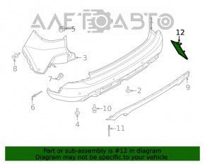 Reflectorul din spate al bara de protecție stânga Ford Escape MK4 20-