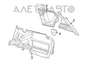 Обшивка арки правая Jeep Compass 11-16 черн, без динамика