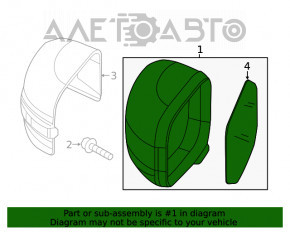 Oglindă laterală dreapta Jeep Renegade 15- 5+2 pini, semnalizator, argintiu