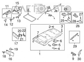 Capota dreapta Subaru B9 Tribeca gri, cu iluminare, fara carlig, pentru curatare chimica.