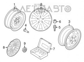 Roată de 16 inch, 5*112 VW Passat b7 12-15 SUA, metal