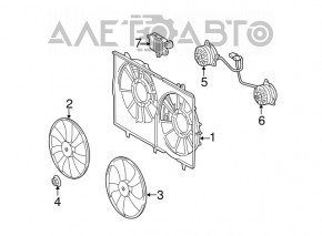 Paletă ventilatorului de răcire dreapta Toyota Sienna 11-16 2.7, 3.5