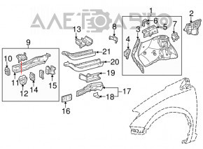 Protecția arcului lateral dreapta Toyota Camry v55 15-17 SUA