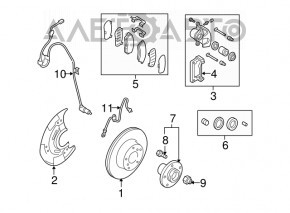 Suportul din față dreapta pentru Subaru Outback 15-19