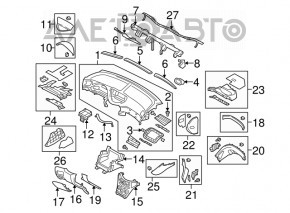 Panoul frontal al torpilei fără AIRBAG Subaru B10 Tribeca gri, zgârietură.