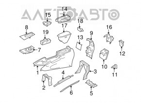 Consola centrală cu cotieră pentru Mercedes W164 ML bej.