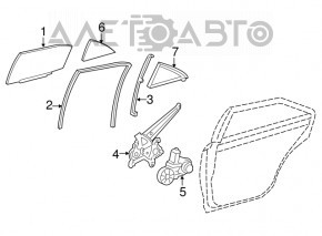 Geam electric cu motor spate stânga Toyota Camry v55 15-17 SUA