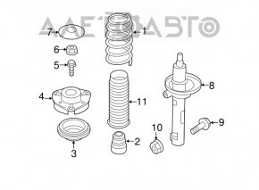 Amortizorul din față dreapta VW Passat b8 16-19 SUA nou OEM original