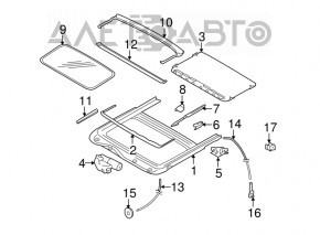 Geam asamblat Subaru b9 Tribeca, perdea gri, de curățat chimic, zgârieturi.