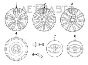 Set de jante R18 x 7J 5*114,3 4 bucăți Toyota Avalon 13-18 tip 1 3.5