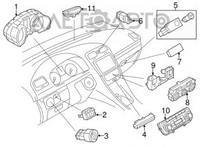 Управление светом VW Jetta 11-18 USA без птф, вставка хром