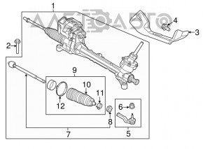 Capăt de direcție stânga Ford C-max MK2 13-18 nou OEM original