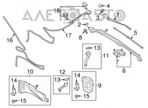 Rezervorul de spălare a parbrizului Ford Escape MK3 13-16 cu gât, nou, neoriginal.