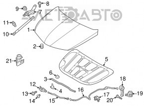 Cablu de deschidere a capotei Hyundai Sonata 11-15, partea din spate, nou, original OEM