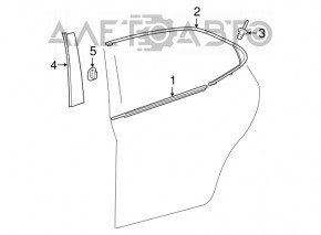 Moldură ușă-sticlă spate centrală dreapta Toyota Camry v70 18- crom