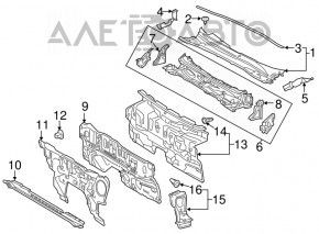 Уплотнитель решетки дворников левый Toyota Camry v70 18-24