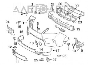 Grila de aerisire a bara fata centrala inferioara pentru Lexus RX350 RX450h 13-15 restilizat F-sport