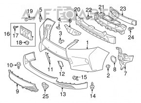 Suportul drept pentru farul de ceață Lexus RX350 RX450h 13-15 restilizat F-sport.