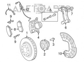 Senzor ABS dreapta față Dodge Dart 13-16