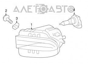 Farul de ceață dreapta pentru Lexus GS300 GS350 GS430 GS450h 06-11, pentru polizare.