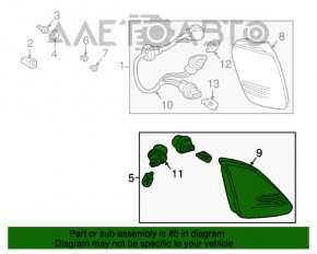 Lampa interioară pentru capacul portbagajului dreapta Lexus RX300 98-03 pre-restilizare SUA, cu tentă.