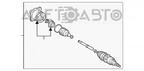 Ax cu defect la filetul de pe semiaxul spate stânga pentru Lexus RX300 98-03.