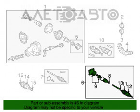 Ax cu defect la filetul de pe semiaxul spate stânga pentru Lexus RX300 98-03.