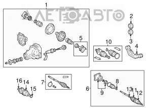 Ax cu defect la filetul de pe semiaxul spate stânga pentru Lexus RX300 98-03.