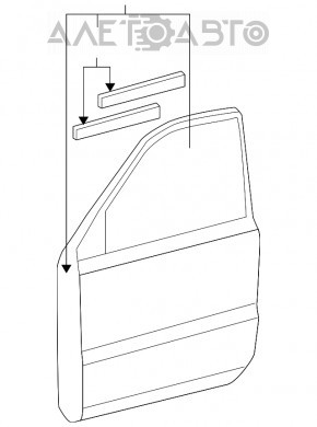 Ușa goală din față dreapta pentru Lexus RX300 RX330 RX350 RX400h 04-09, grafit 1E0, cu urme de lovituri.