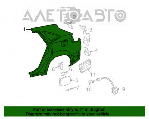 Aripa spate dreapta din spate Lexus RX300 RX330 RX350 RX400h 04-09 argintie 6T1, tija