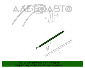 Moldură ușă-sticlă față dreapta centrală Mazda CX-7 06-09