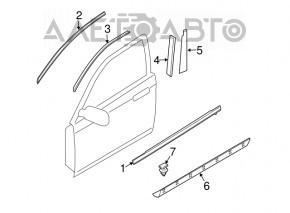 Moldură ușă-sticlă față dreapta centrală Mazda CX-7 06-09