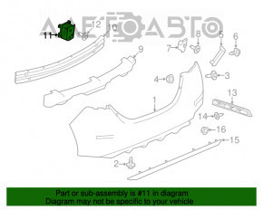 Colțul amplificatorului de bara spate stânga Nissan Leaf 11-17