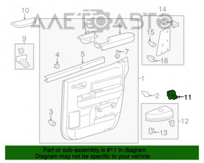 Controlul geamului electric din spatele stânga al Toyota Camry v50 12-14 SUA negru, manual