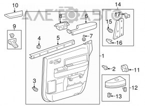 Controlul geamului electric din spatele stânga al Toyota Camry v50 12-14 SUA negru, manual