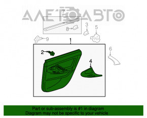 Capacul ușii card spate dreapta Toyota Camry v40, piele gri, zgârieturi.