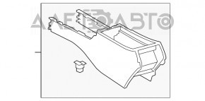 Consola centrală cu cotieră pentru Toyota Camry v40 gri, piele zgâriată, prindere ruptă.