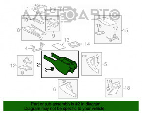 Consola centrală cu cotieră pentru Toyota Camry v40, gri.